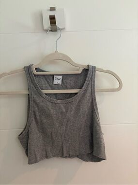 TNA Ribbed Gray Cropped Tank